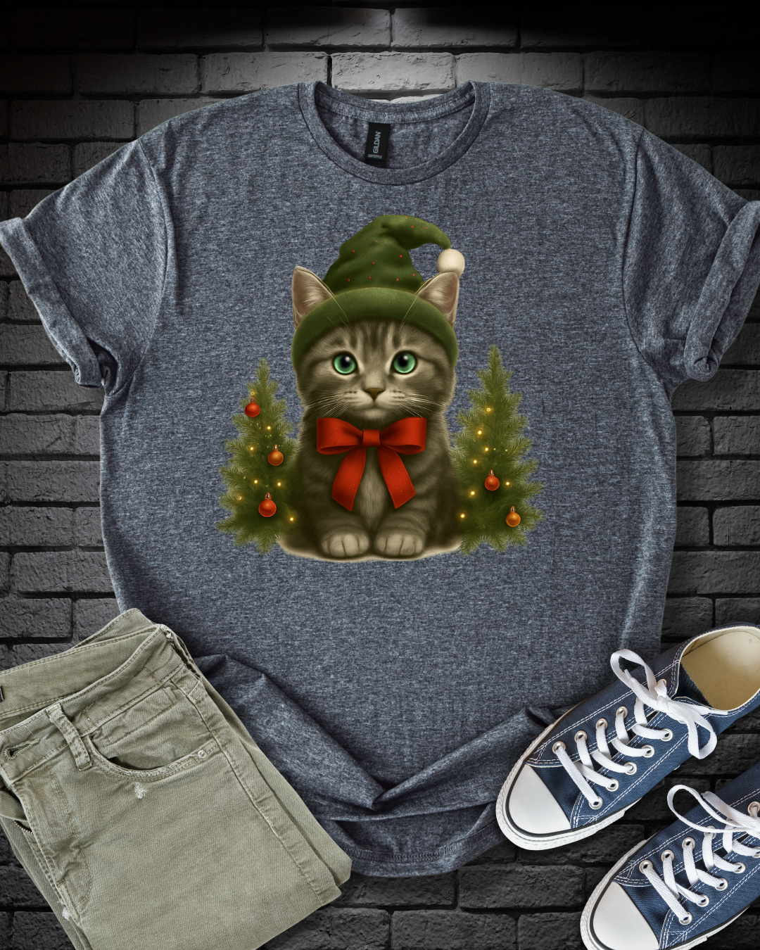 Cute Christmas Kitten T-Shirt