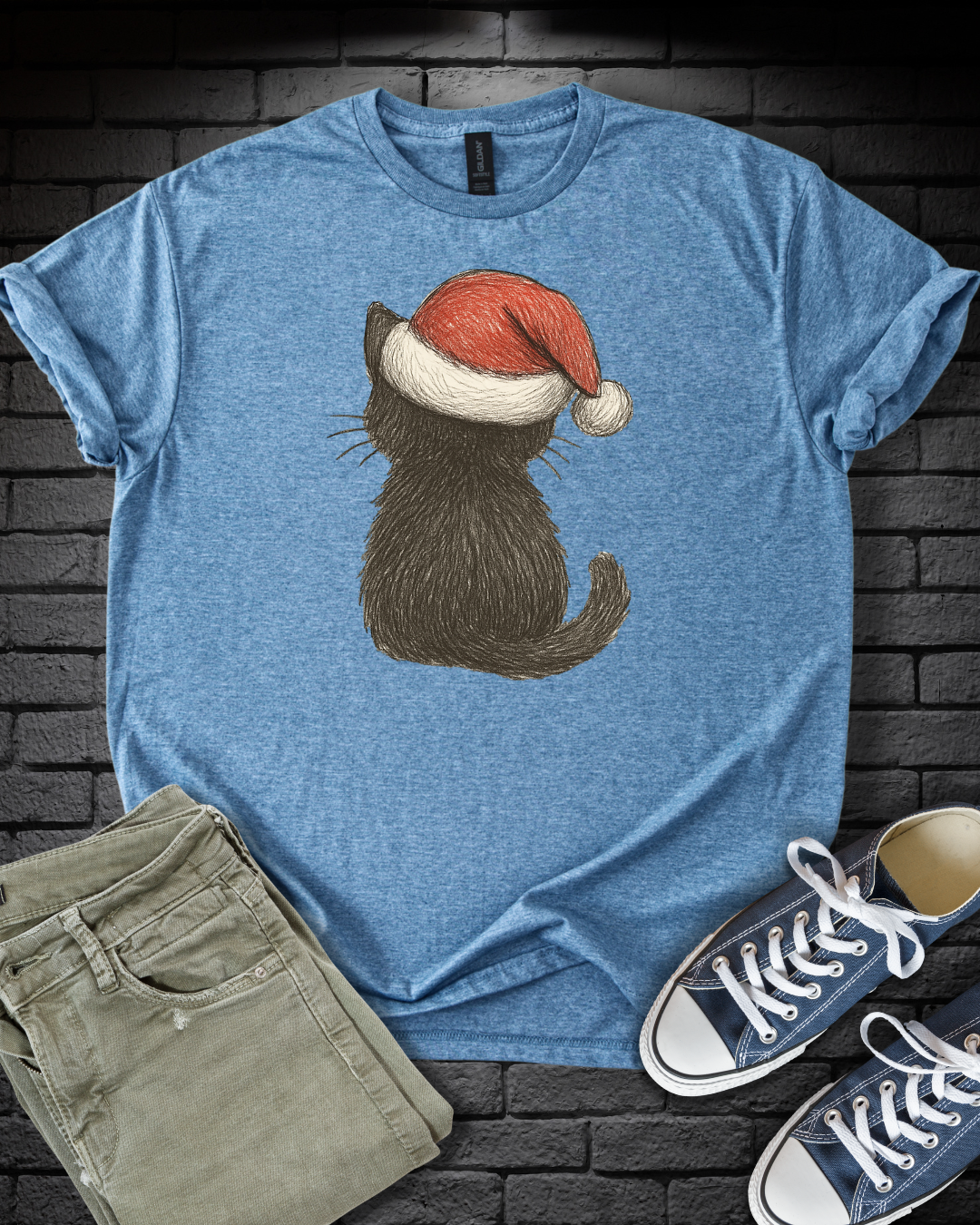 Kitten In Santa Hat T-Shirt
