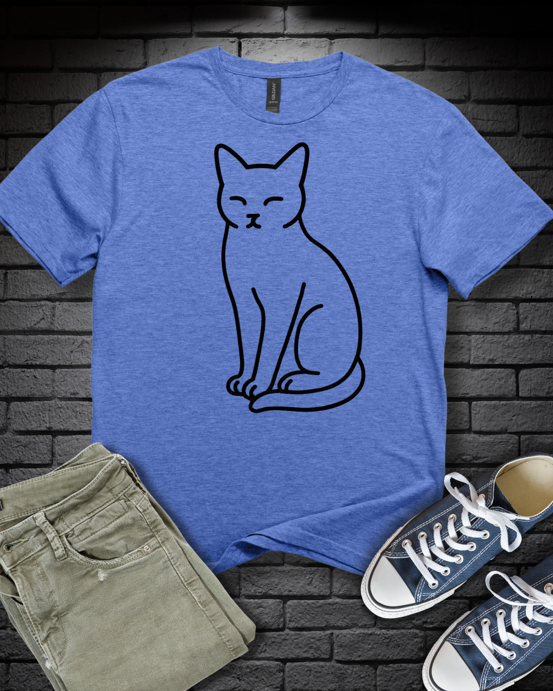 Mellow Cat Sitting T-Shirt
