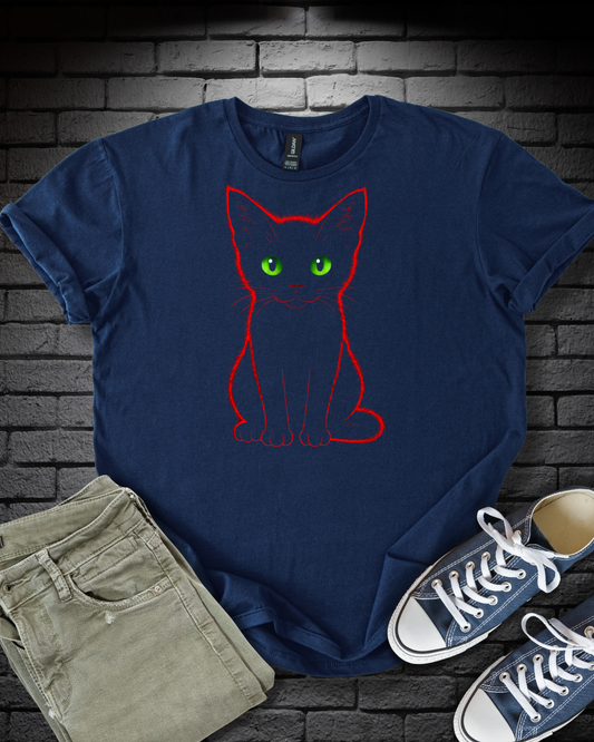 Neon Red Kitten T-Shirt