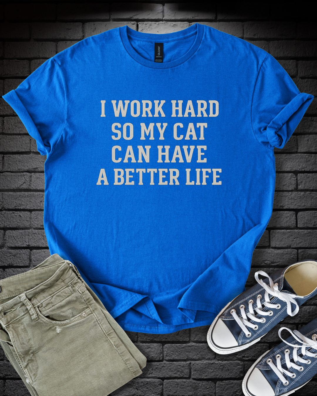 Work Hard Cat T-Shirt