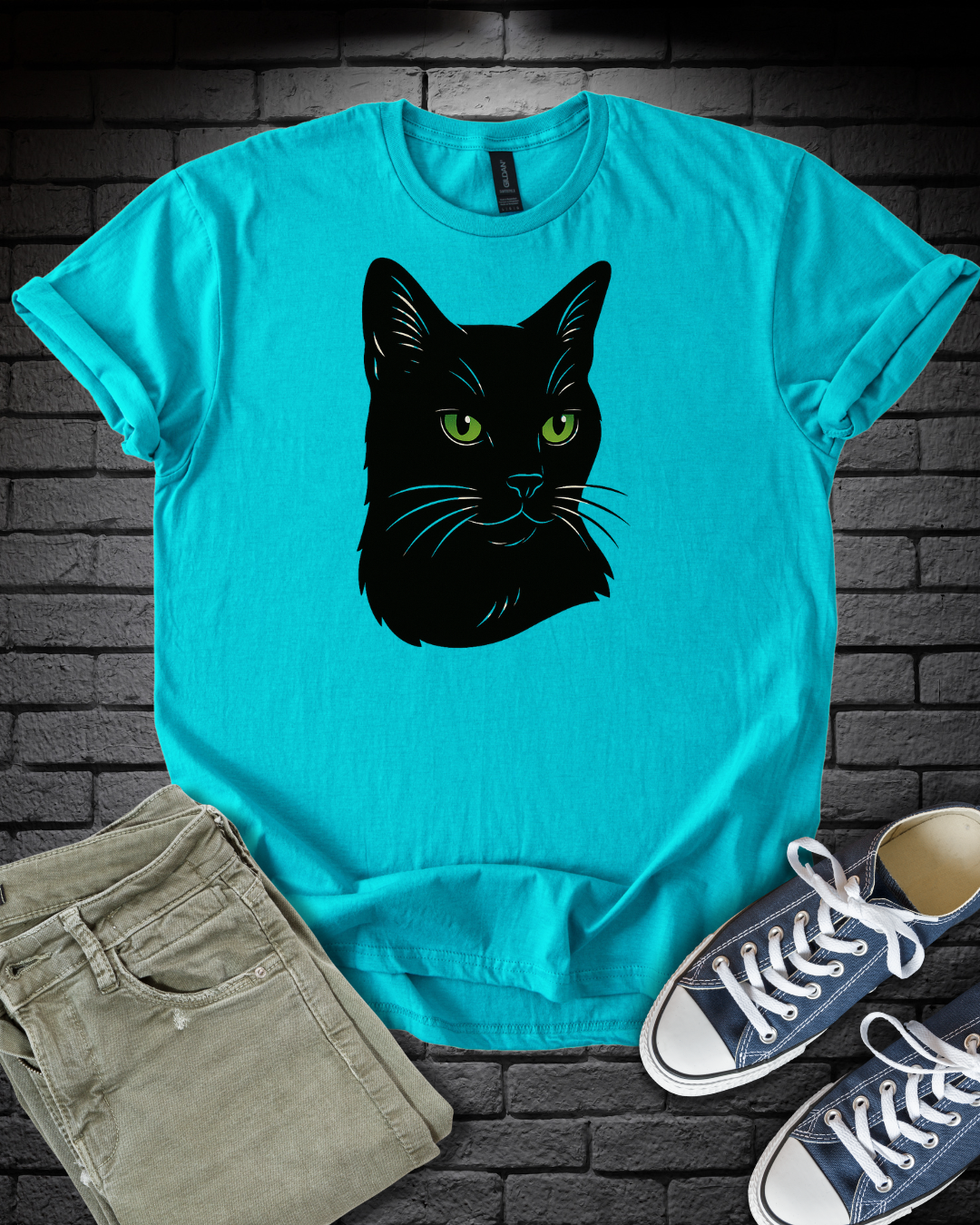 Black Cat Headshot T-Shirt