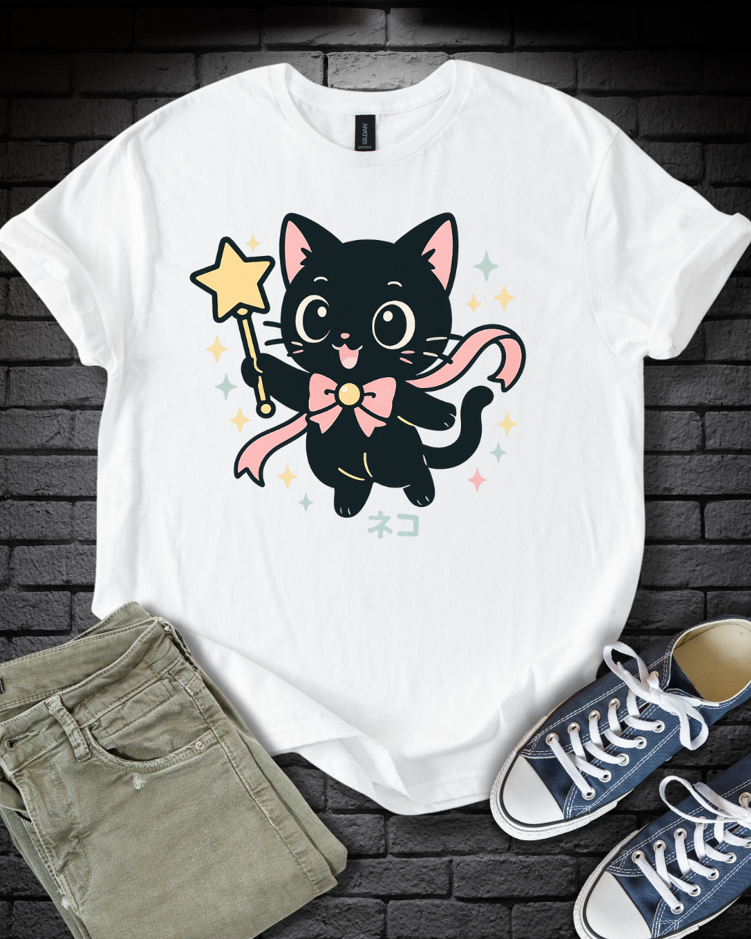 Anime Cat Soaring T-Shirt