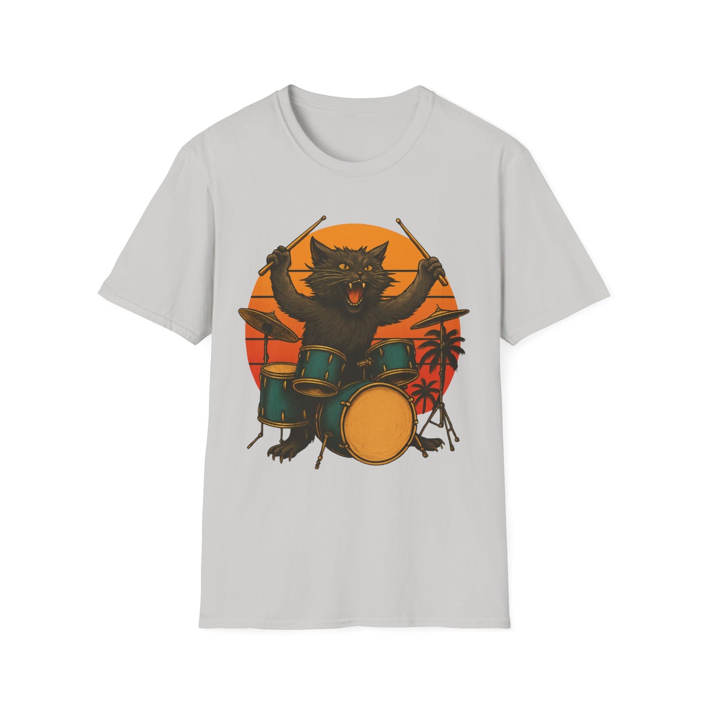 Cat Drummer Rockin' T-Shirt