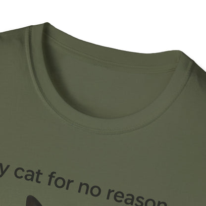 Cat Violence Button T-Shirt