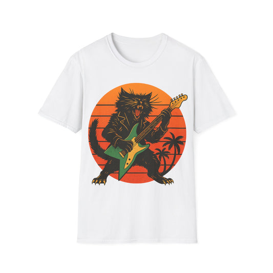 Rockstar Cat Shredding T-Shirt