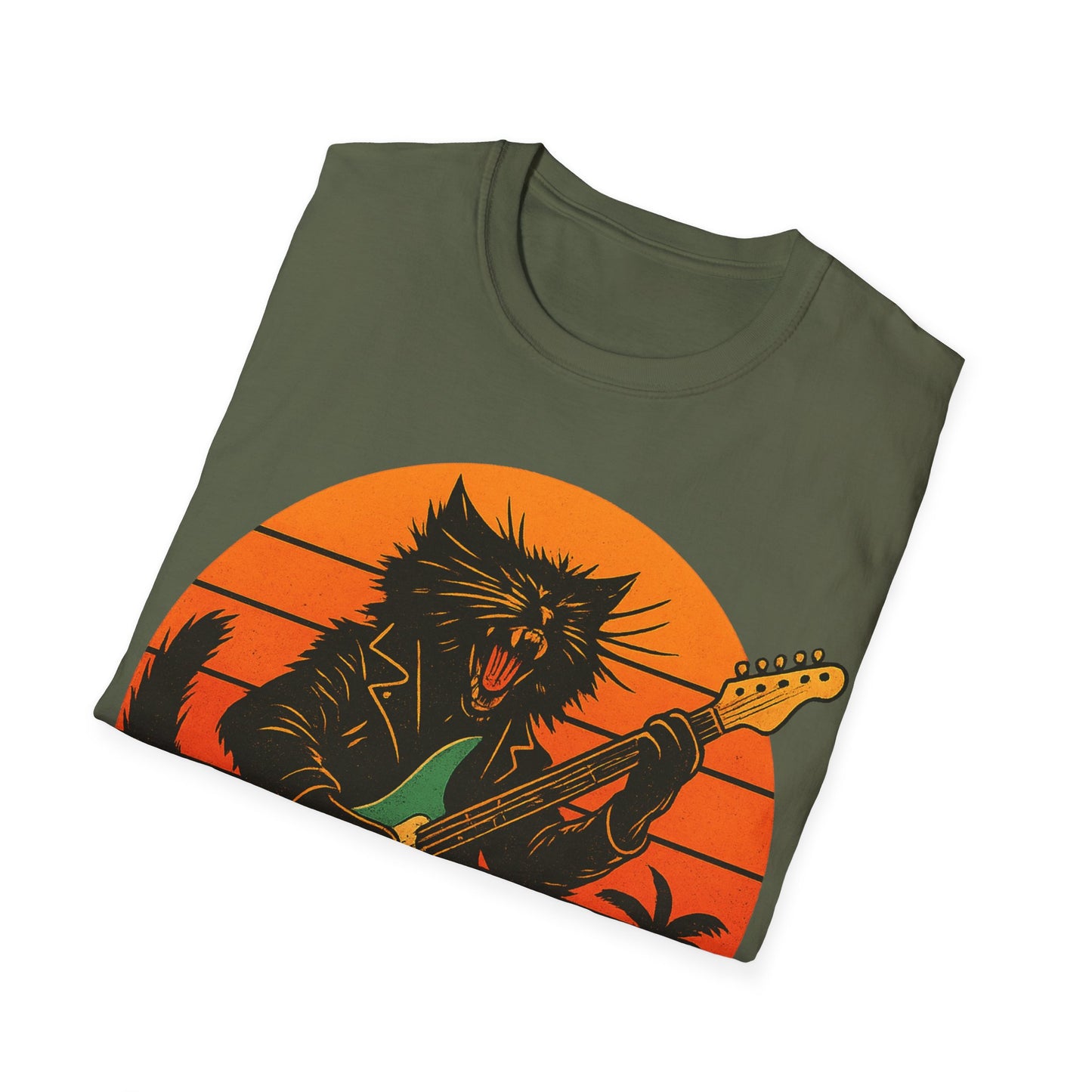 Rockstar Cat Shredding T-Shirt