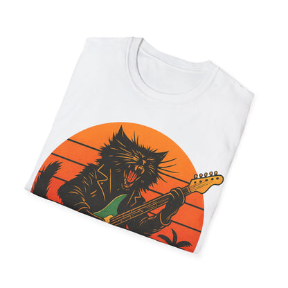 Rockstar Cat Shredding T-Shirt