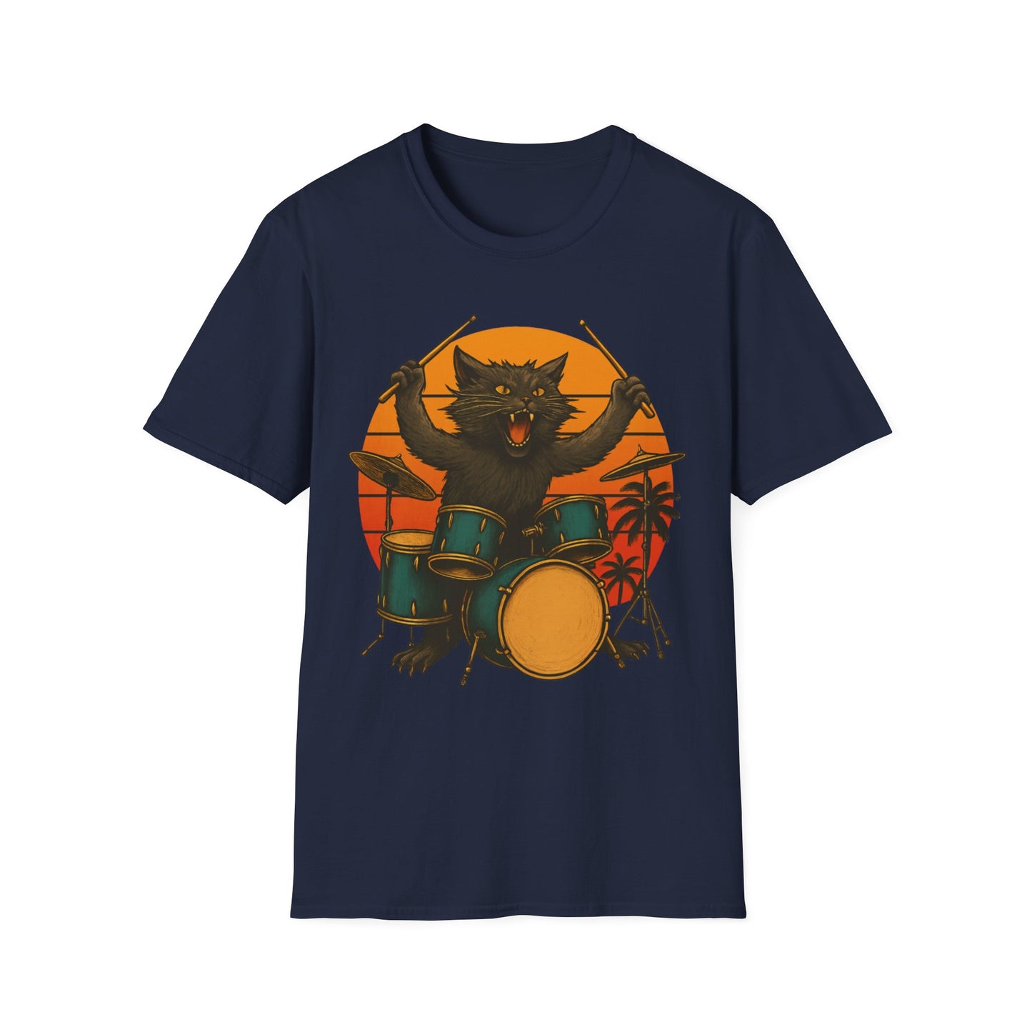 Cat Drummer Rockin' T-Shirt
