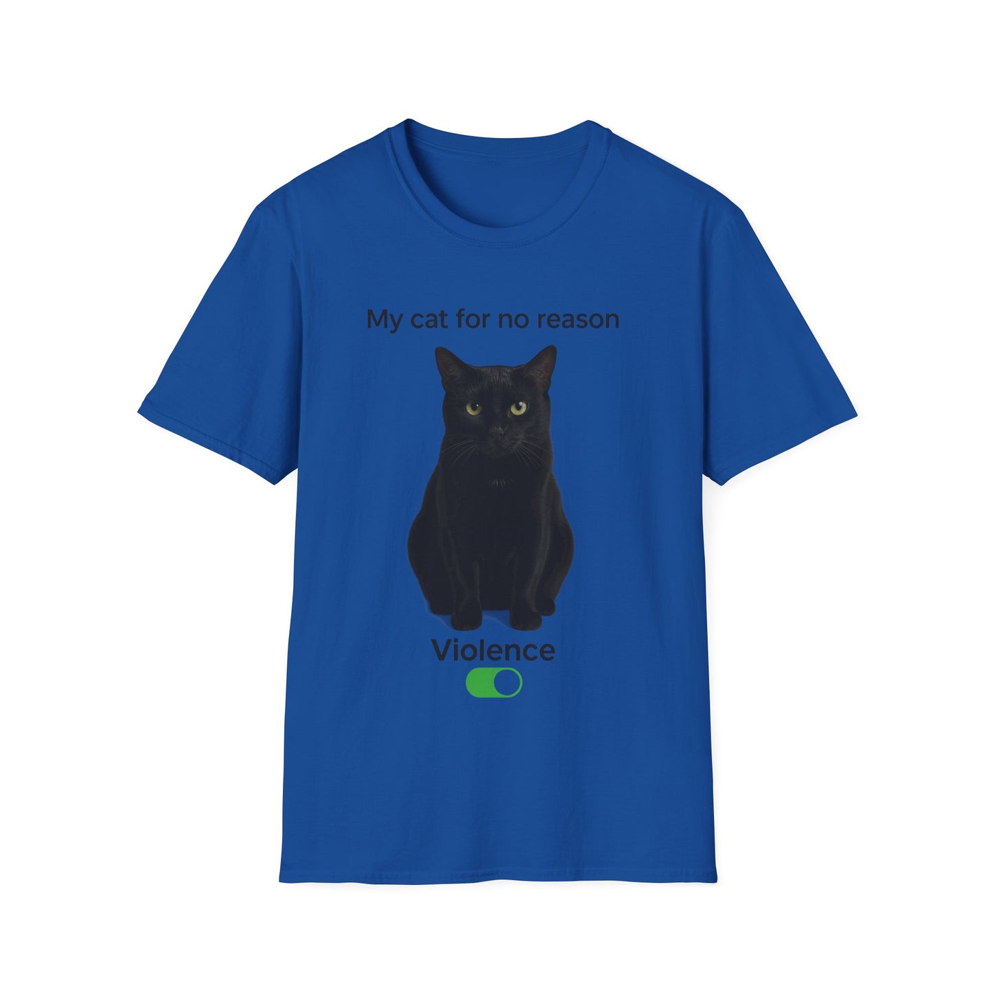 Cat Violence Button T-Shirt