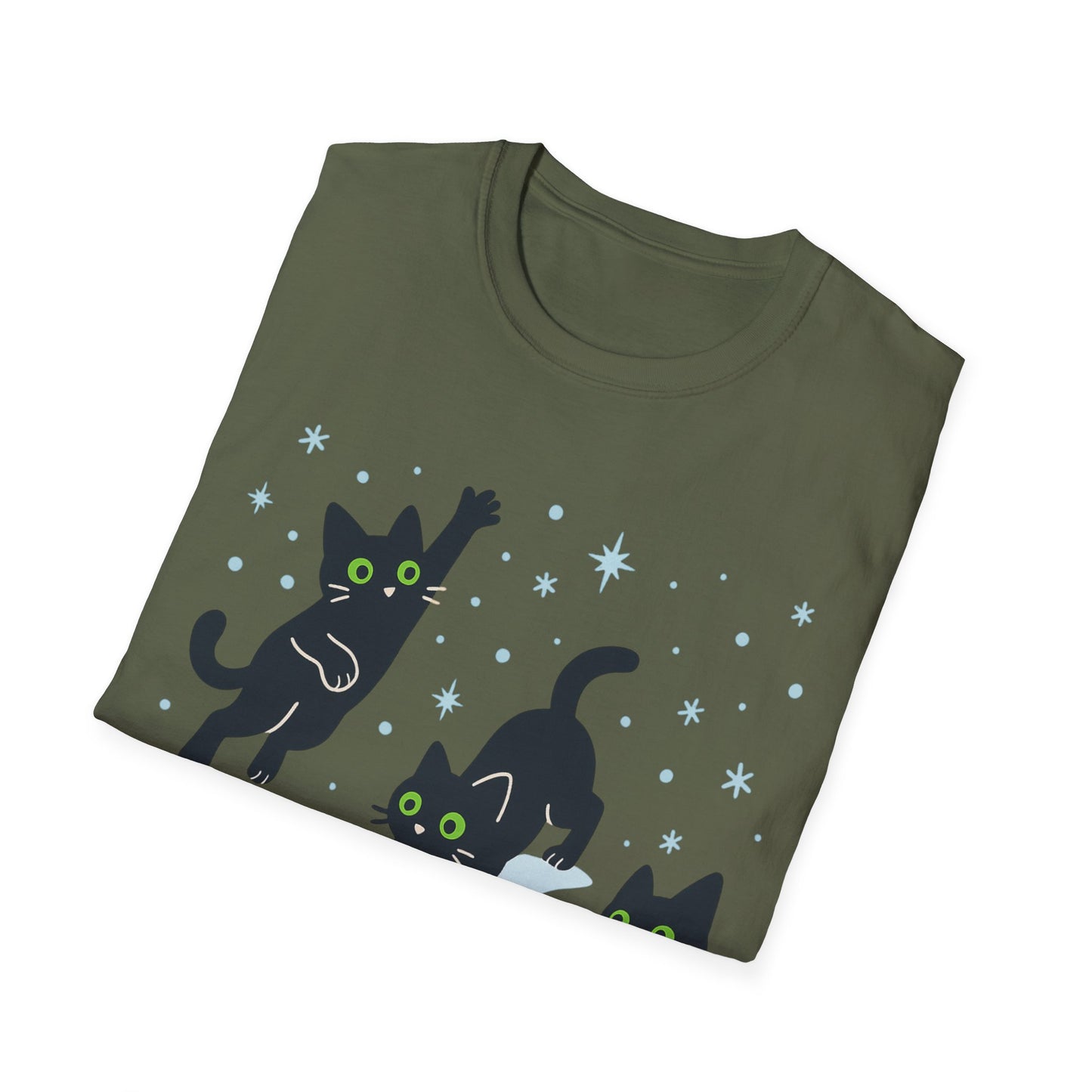 Frolicking Winter Kittens T-Shirt