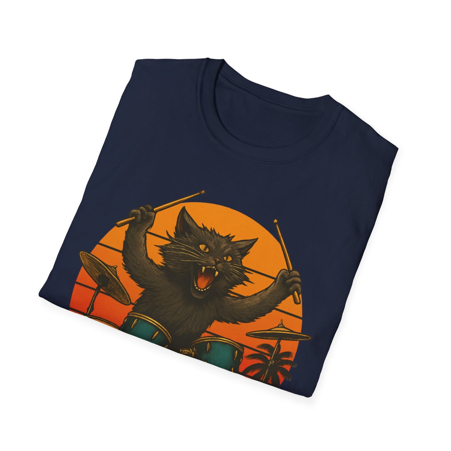 Cat Drummer Rockin' T-Shirt