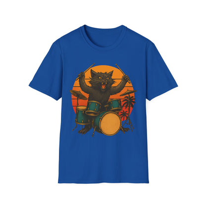 Cat Drummer Rockin' T-Shirt