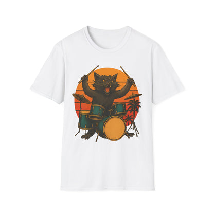 Cat Drummer Rockin' T-Shirt