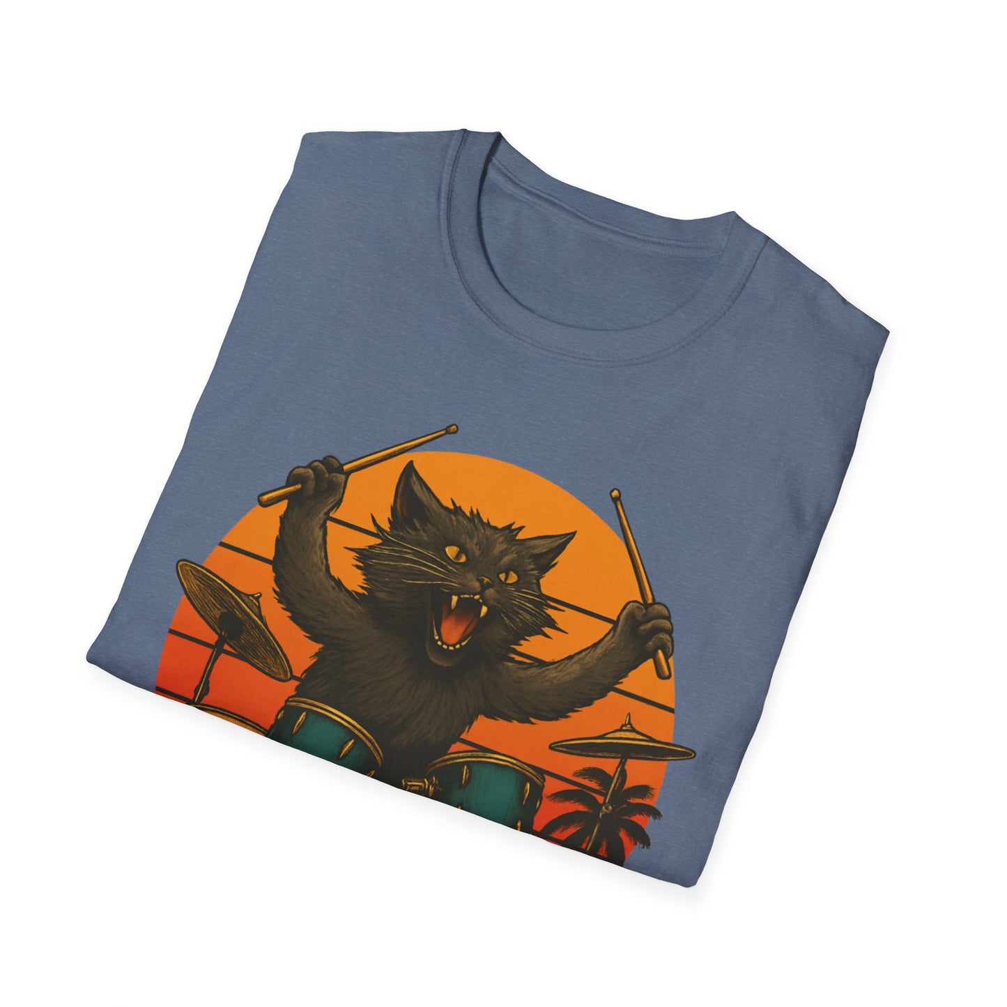 Cat Drummer Rockin' T-Shirt