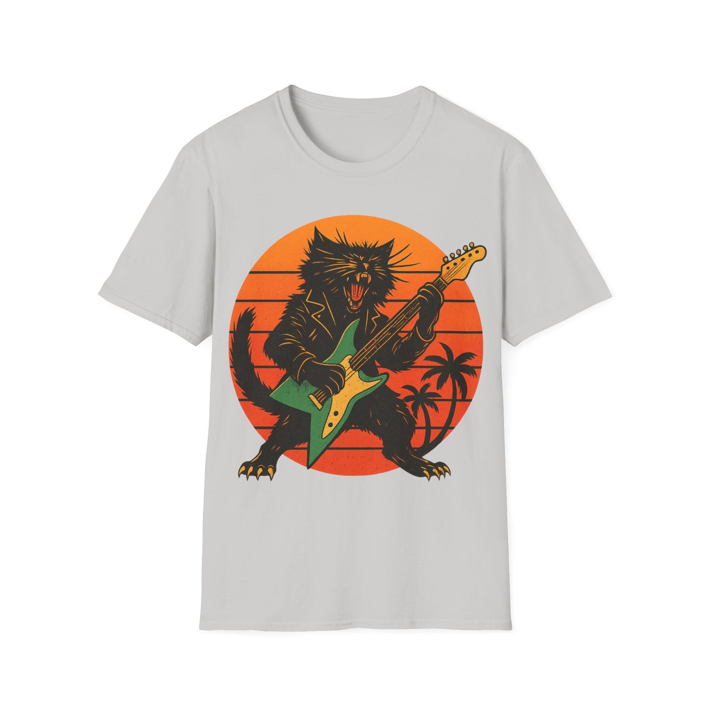 Rockstar Cat Shredding T-Shirt