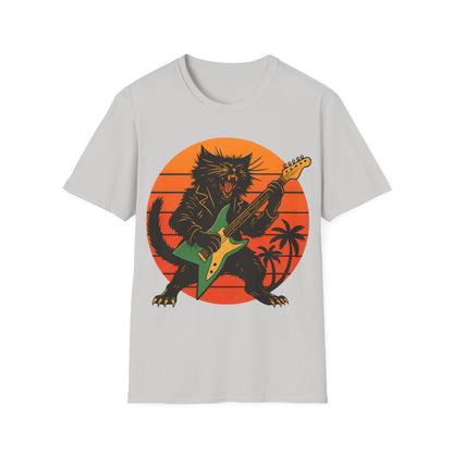 Rockstar Cat Shredding T-Shirt