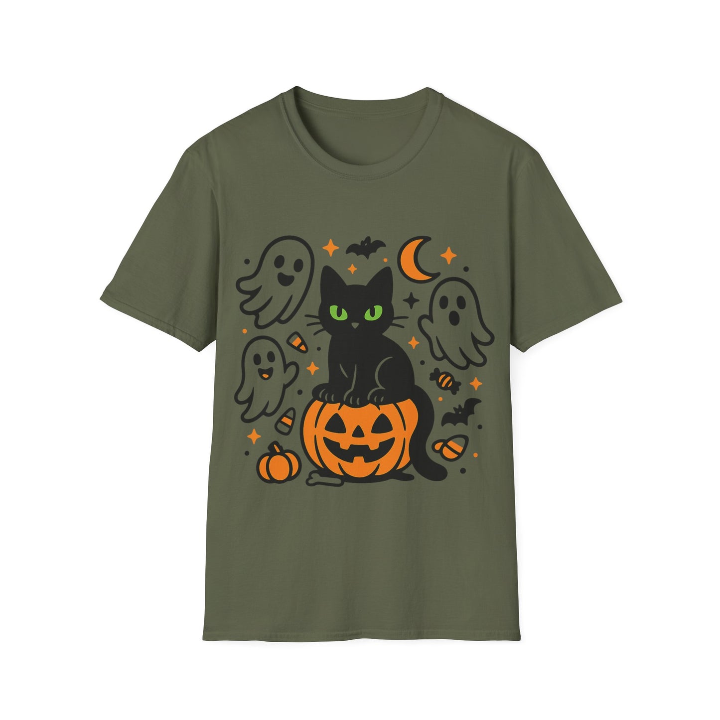 Halloween Cat and Ghosts