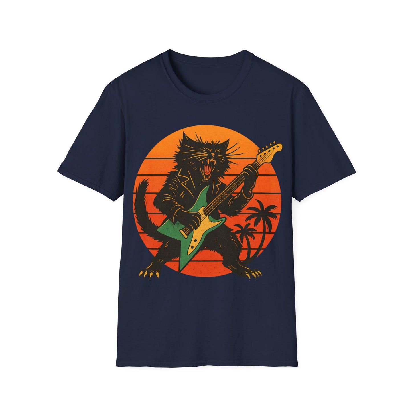 Rockstar Cat Shredding T-Shirt