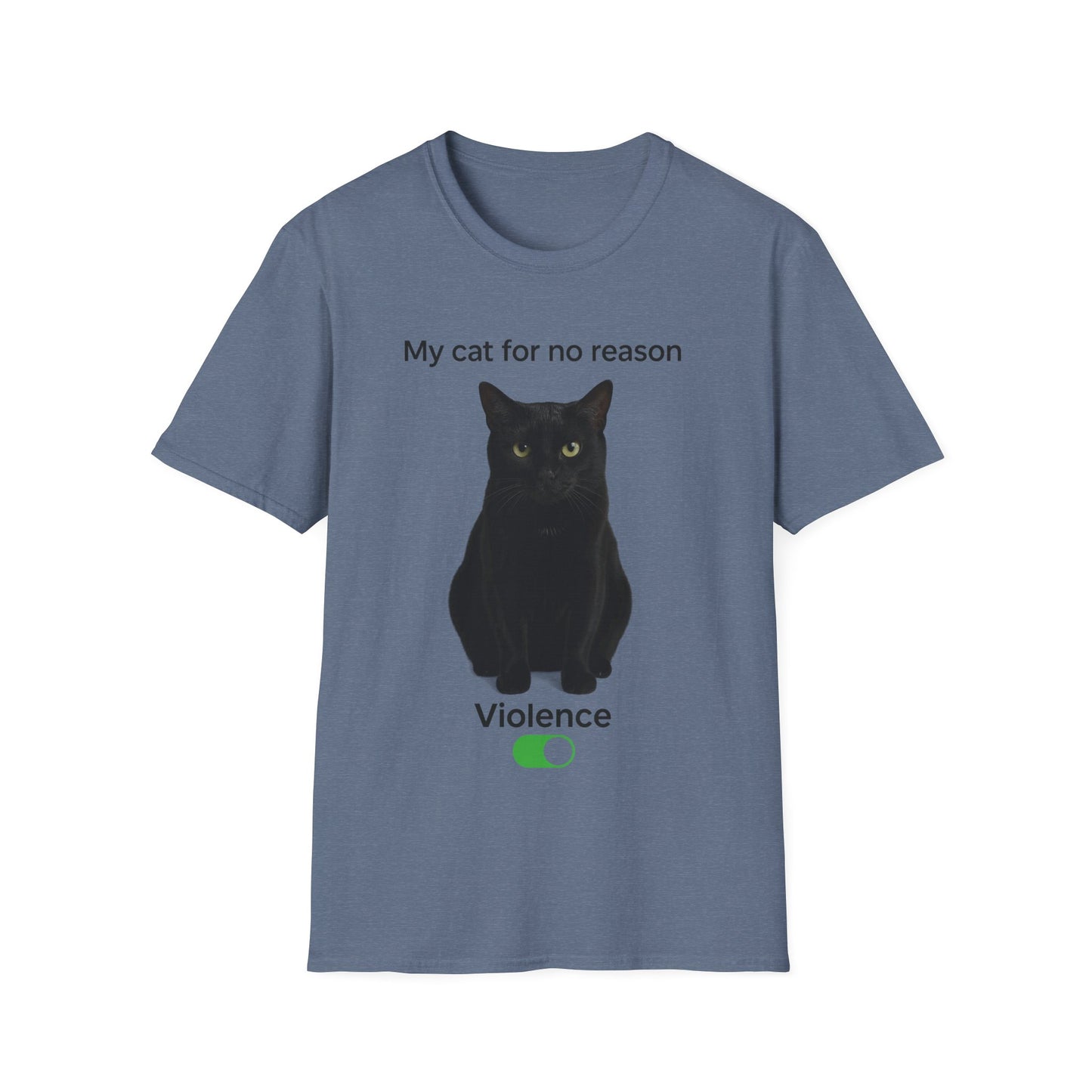 Cat Violence Button T-Shirt