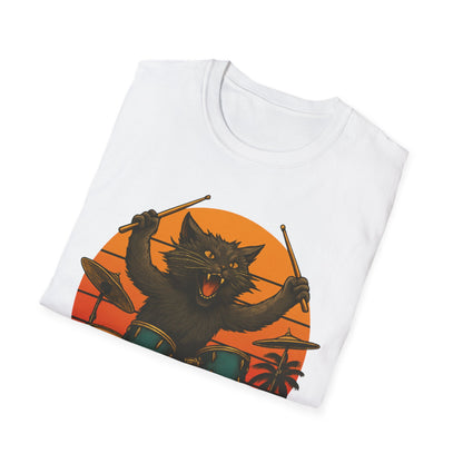 Cat Drummer Rockin' T-Shirt
