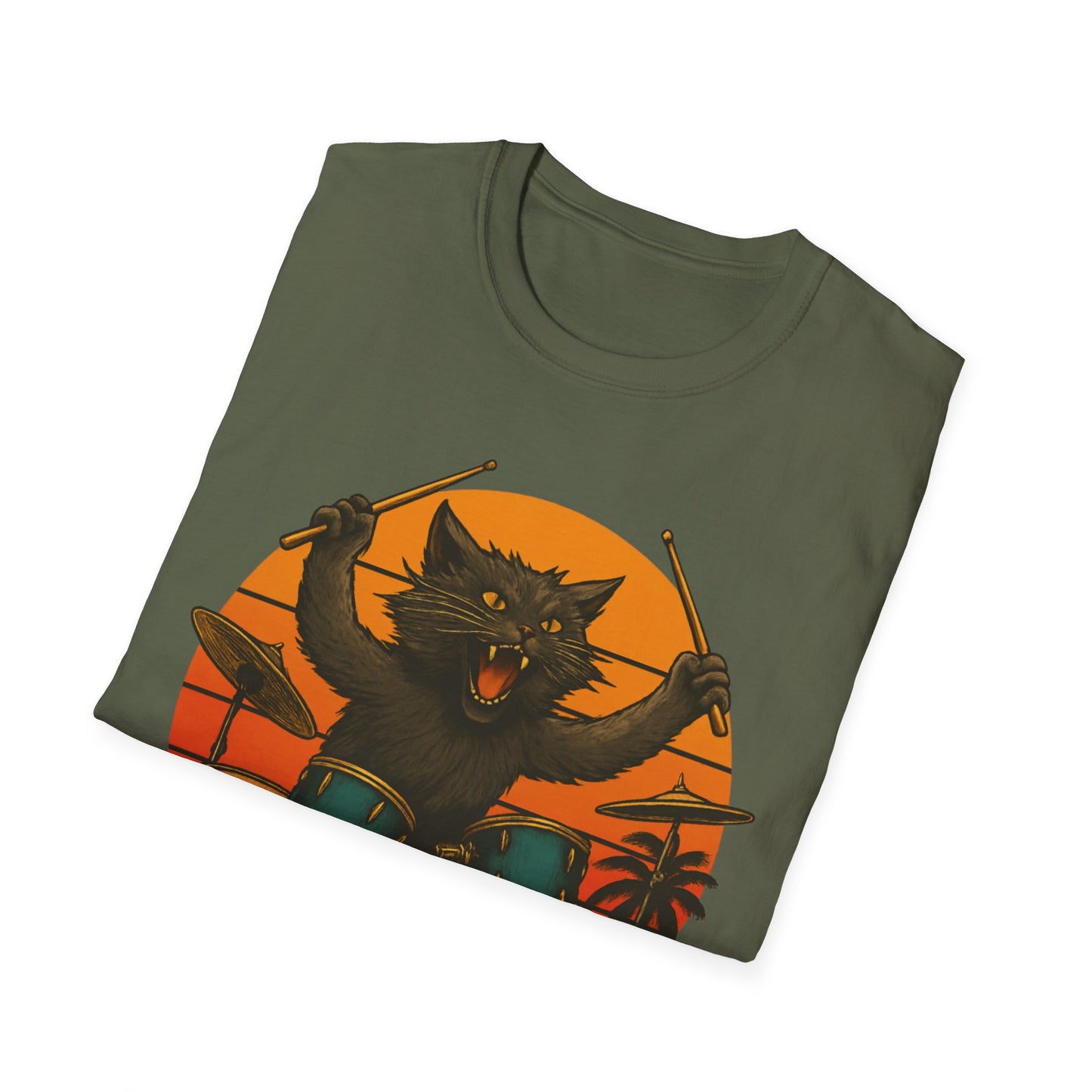 Cat Drummer Rockin' T-Shirt