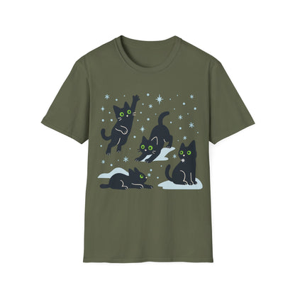 Frolicking Winter Kittens T-Shirt