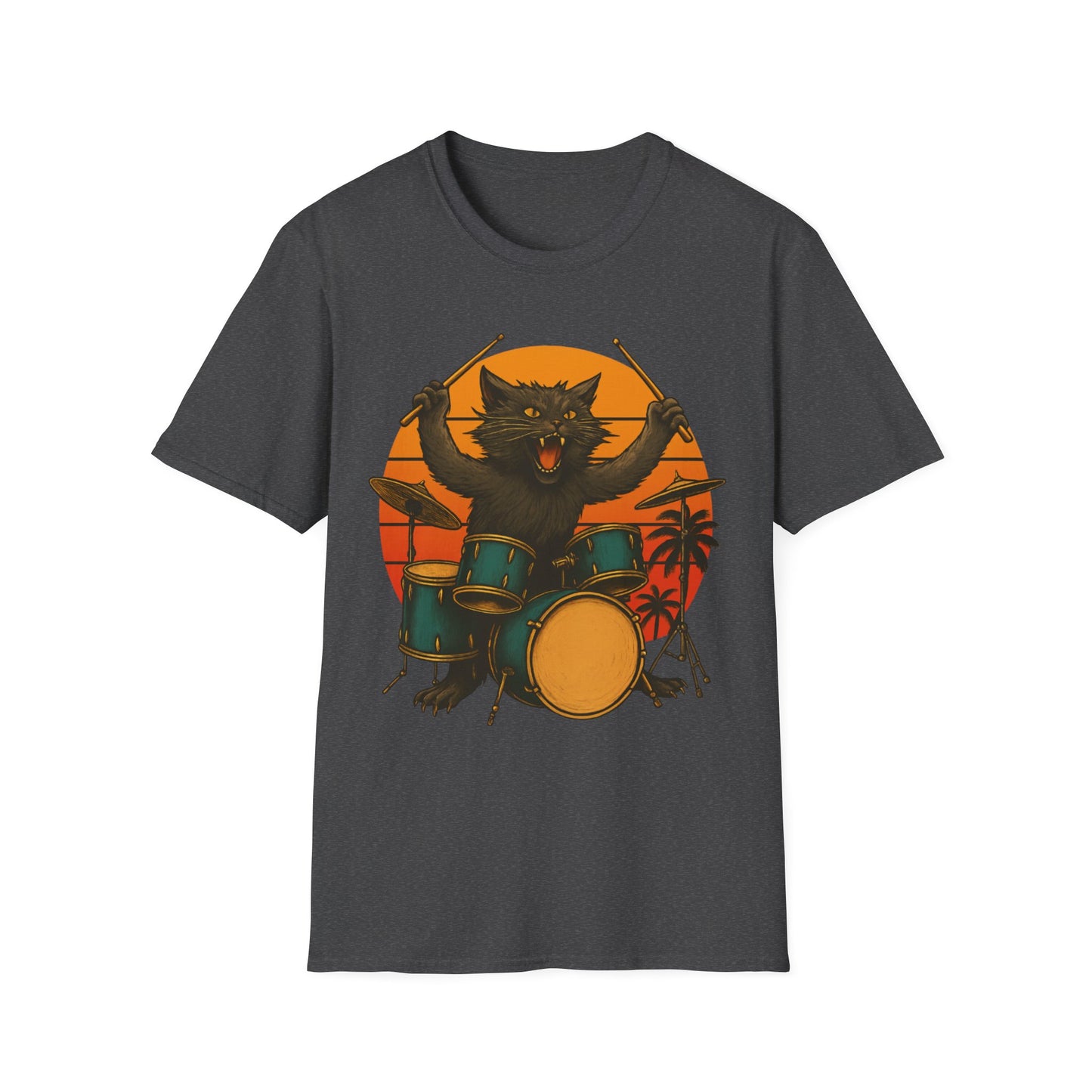 Cat Drummer Rockin' T-Shirt
