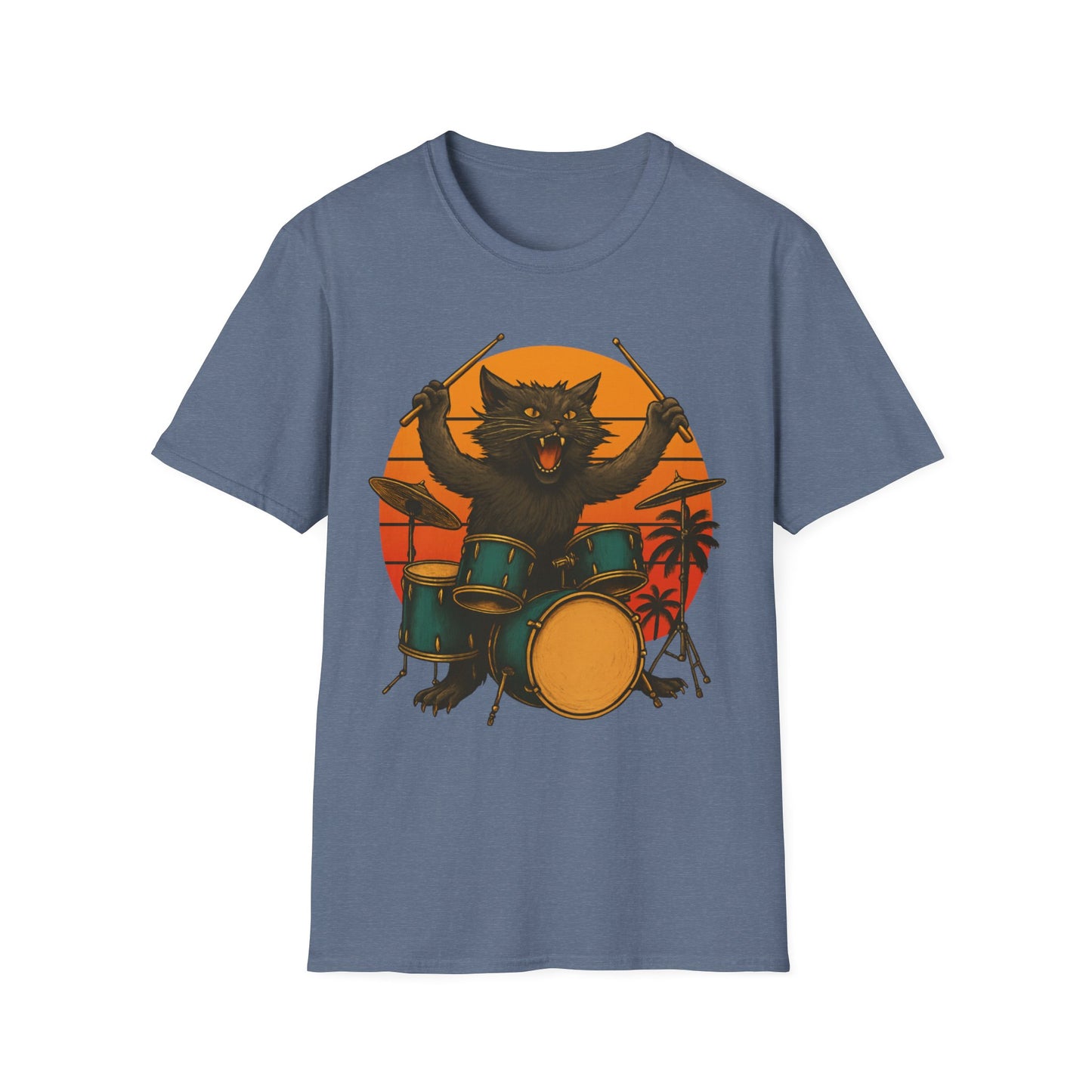 Cat Drummer Rockin' T-Shirt