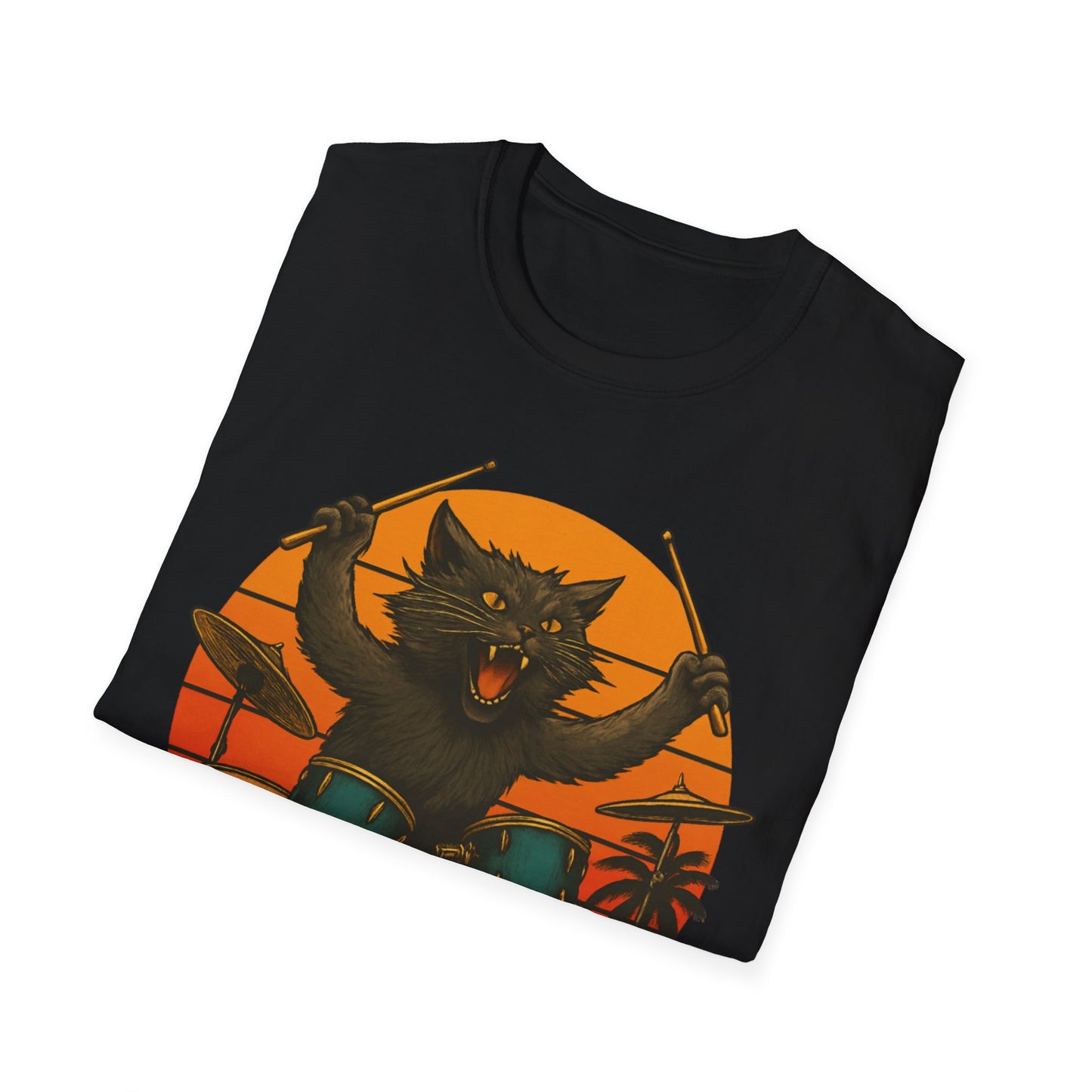 Cat Drummer Rockin' T-Shirt