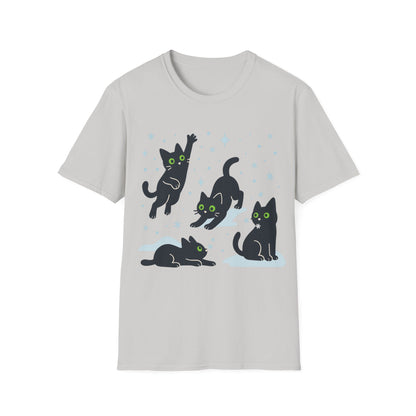 Frolicking Winter Kittens T-Shirt
