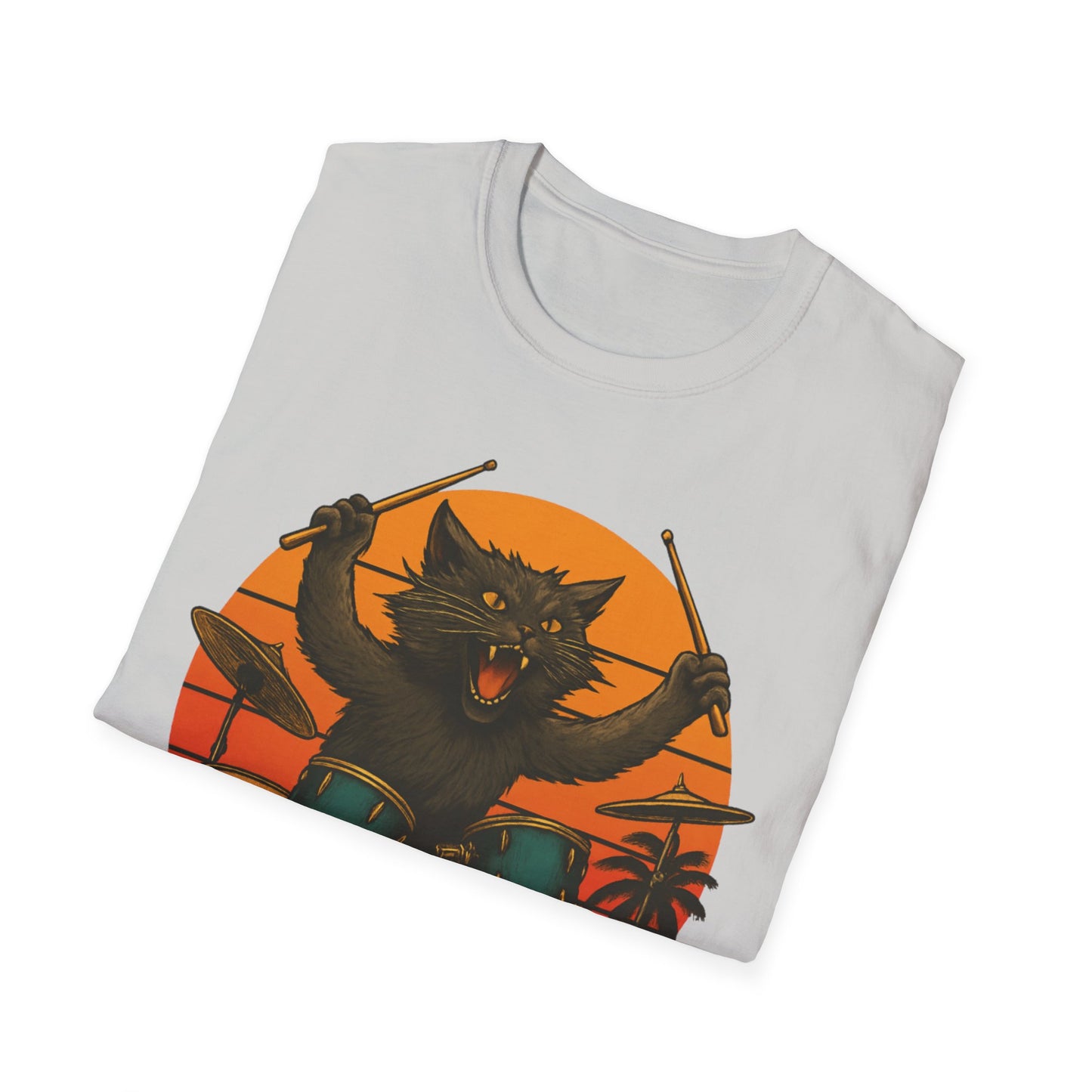Cat Drummer Rockin' T-Shirt