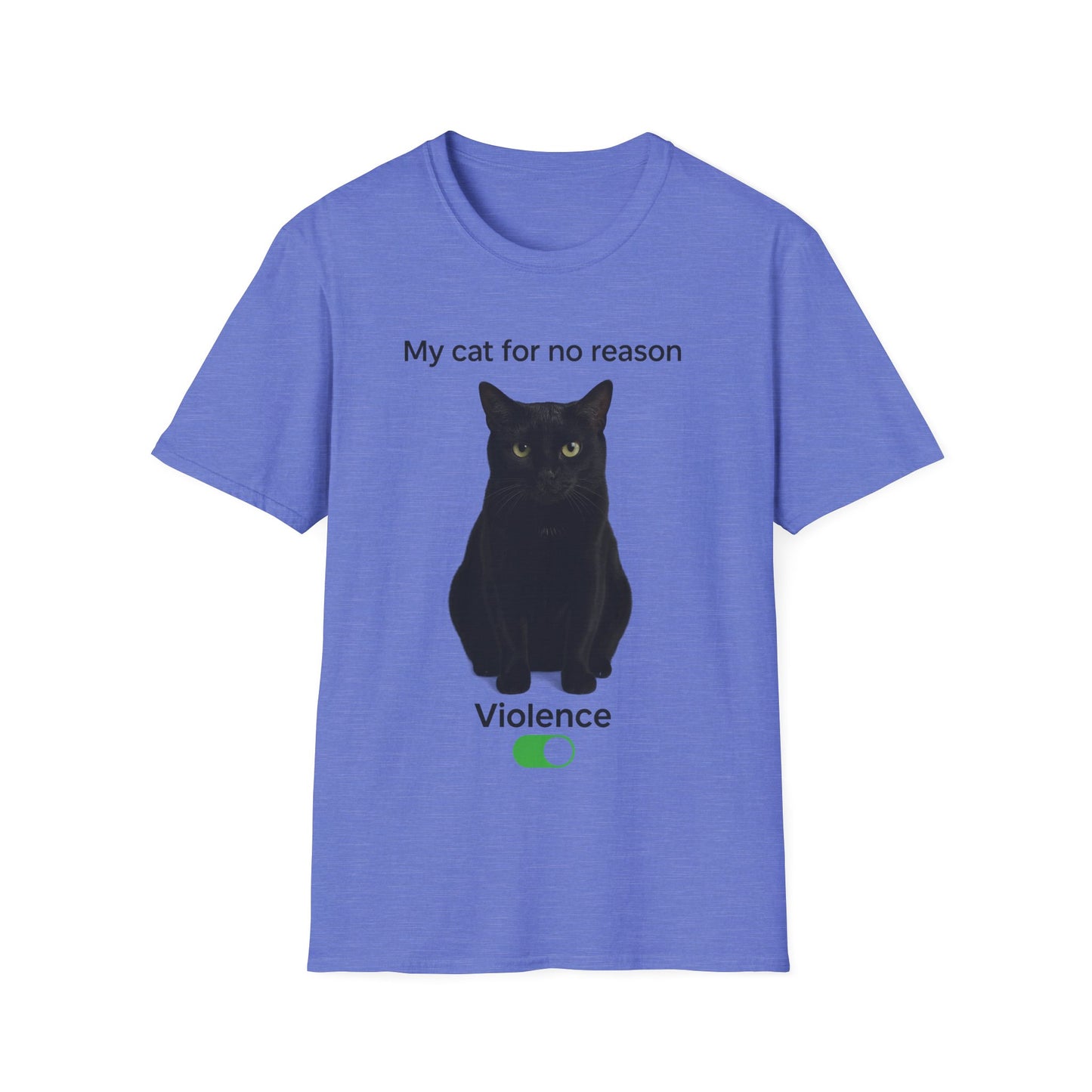 Cat Violence Button T-Shirt