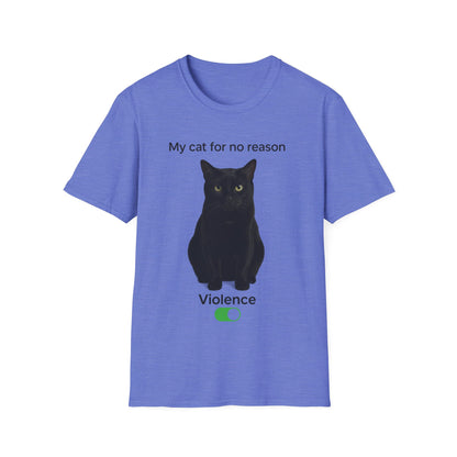 Cat Violence Button T-Shirt