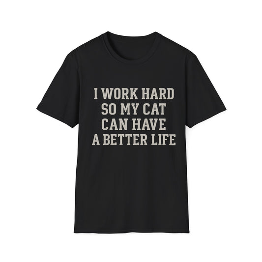 Work Hard Cat T-Shirt