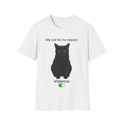 Cat Violence Button T-Shirt