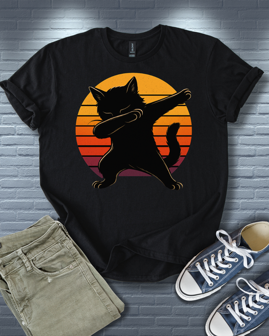 Dabbing Sunset Cat T-Shirt