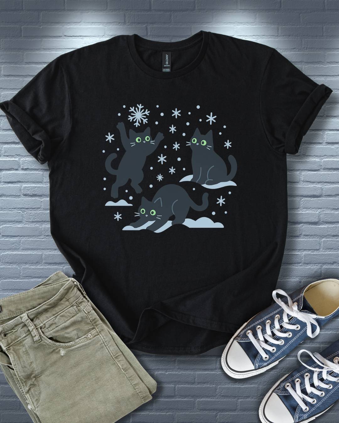 Kittens in Snow T-Shirt