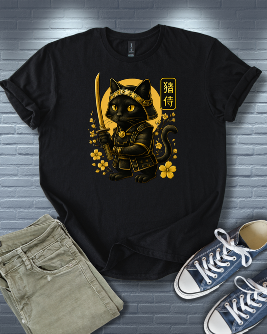 Golden Samurai Cat T-Shirt