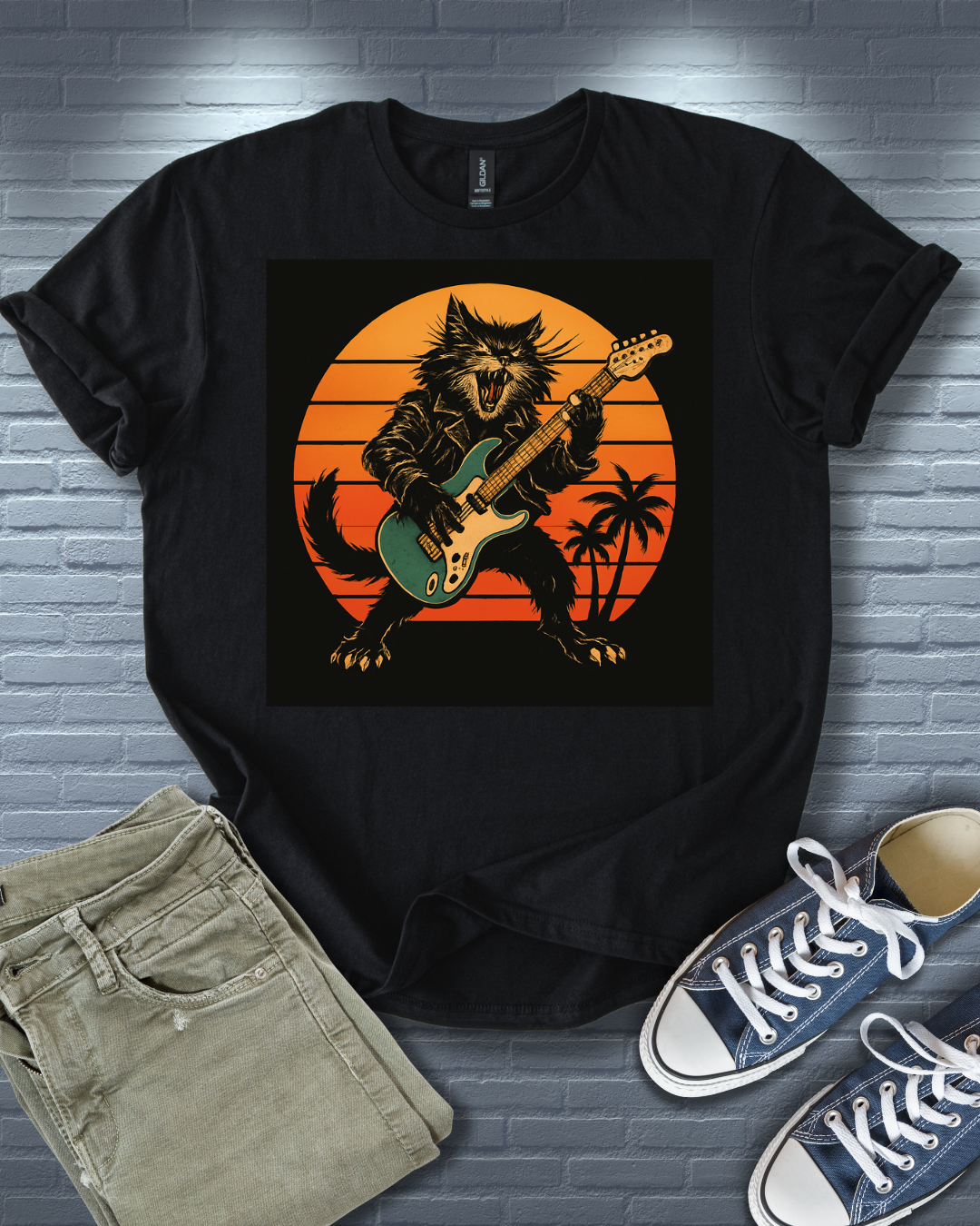 Guitar Rockin' Cat T-Shirt