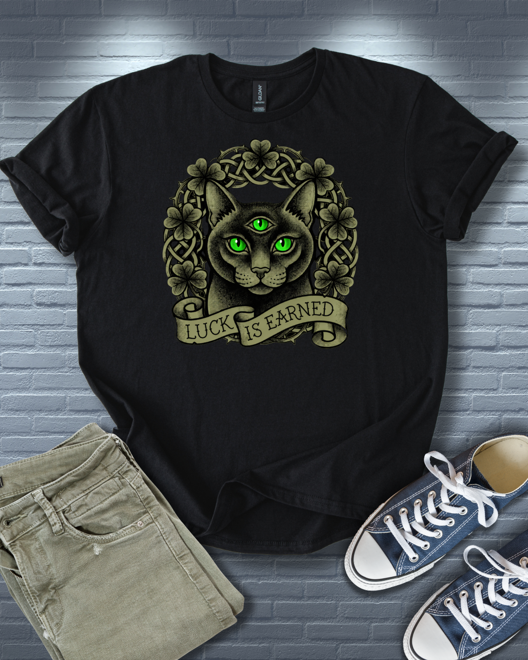 Luck is Earned Cat T-Shirt