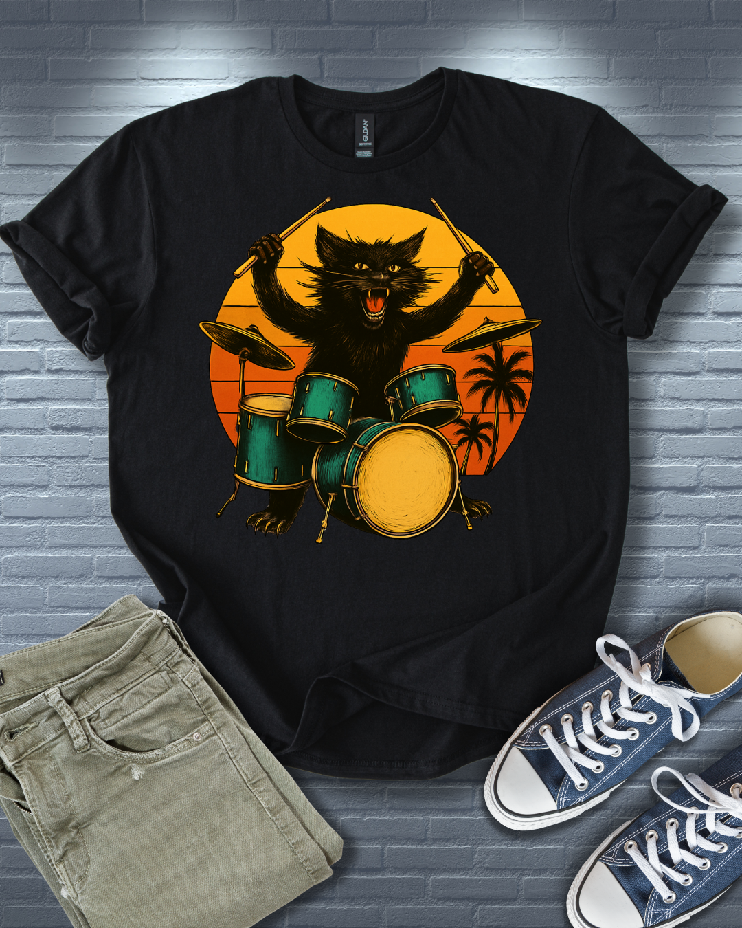 Drummer Cat T-Shirt