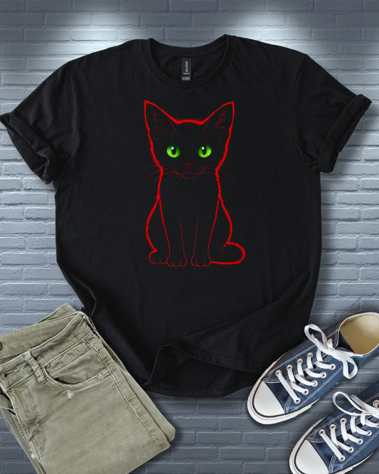 Neon Red Kitten T-Shirt
