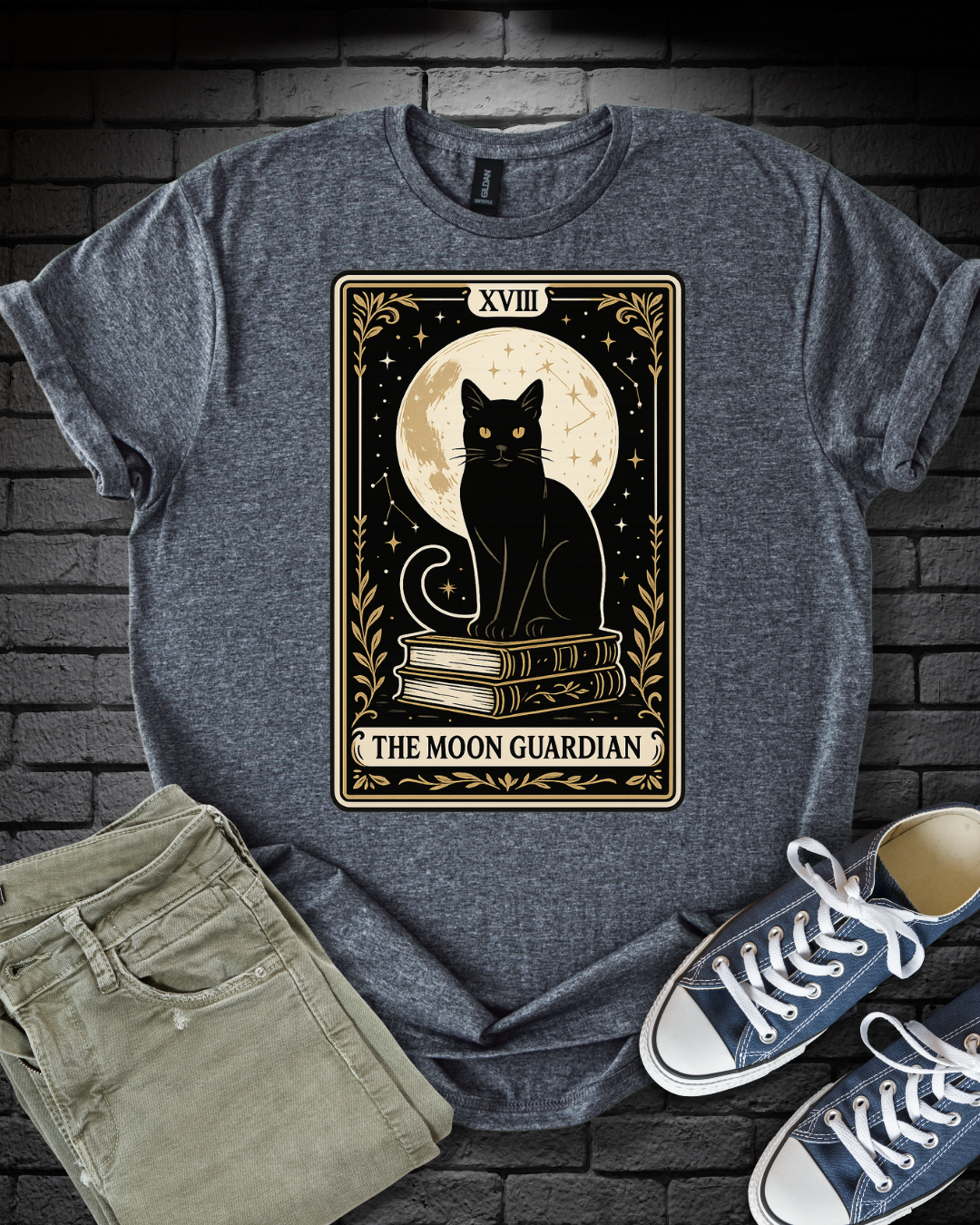 Tarot Moon Guardian Cat T-Shirt