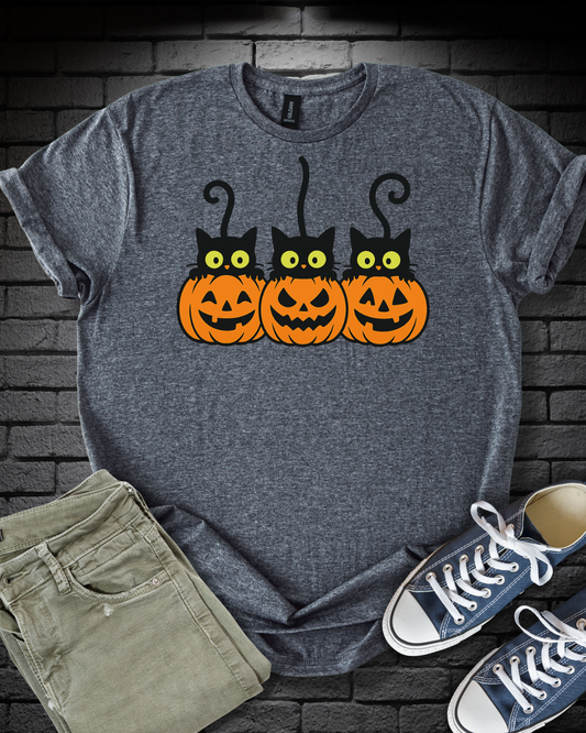 Halloween Cats and Pumpkins