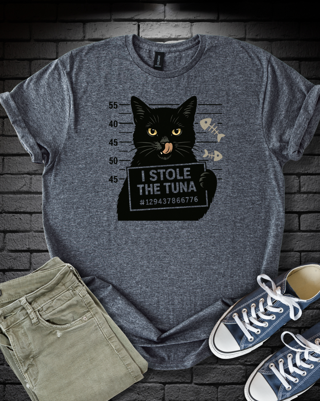 Cat Tuna Mugshot T-Shirt