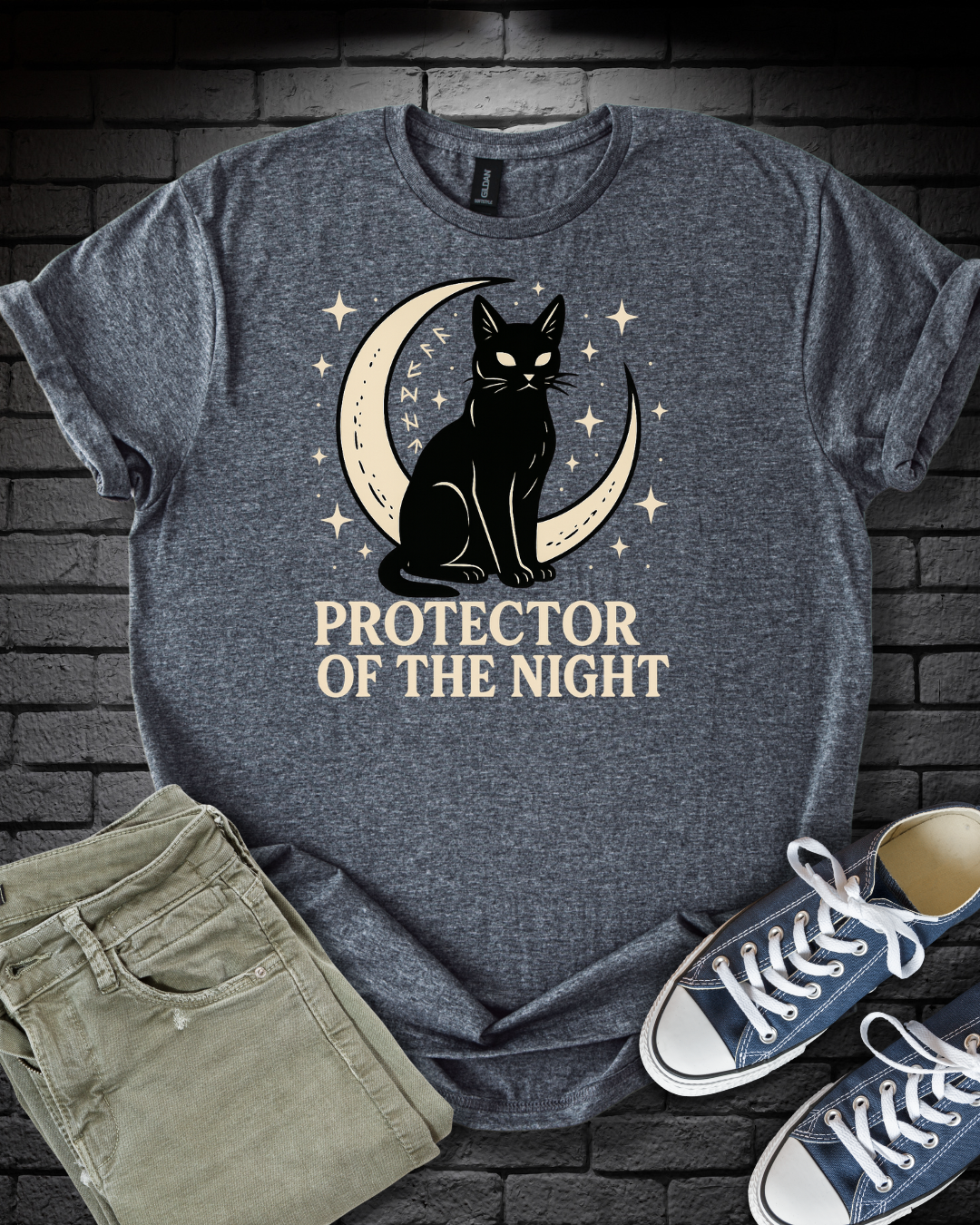 Night Protector Cat T-Shirt