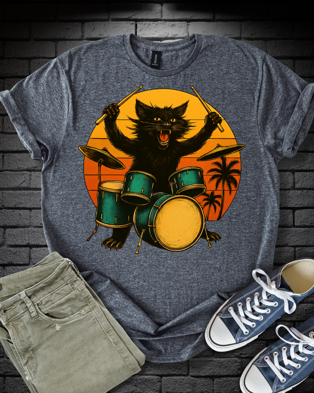 Drummer Cat T-Shirt