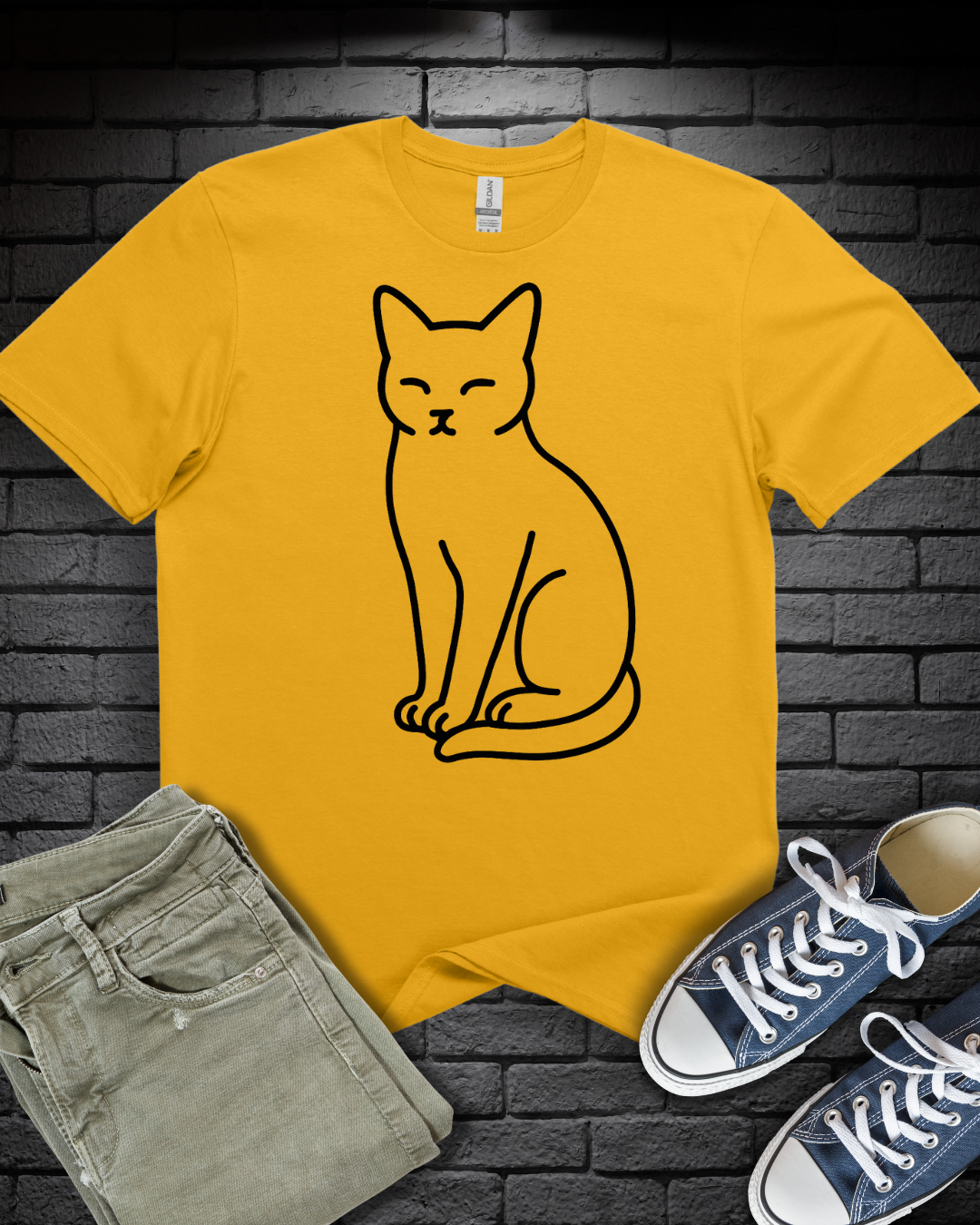Mellow Cat Sitting T-Shirt