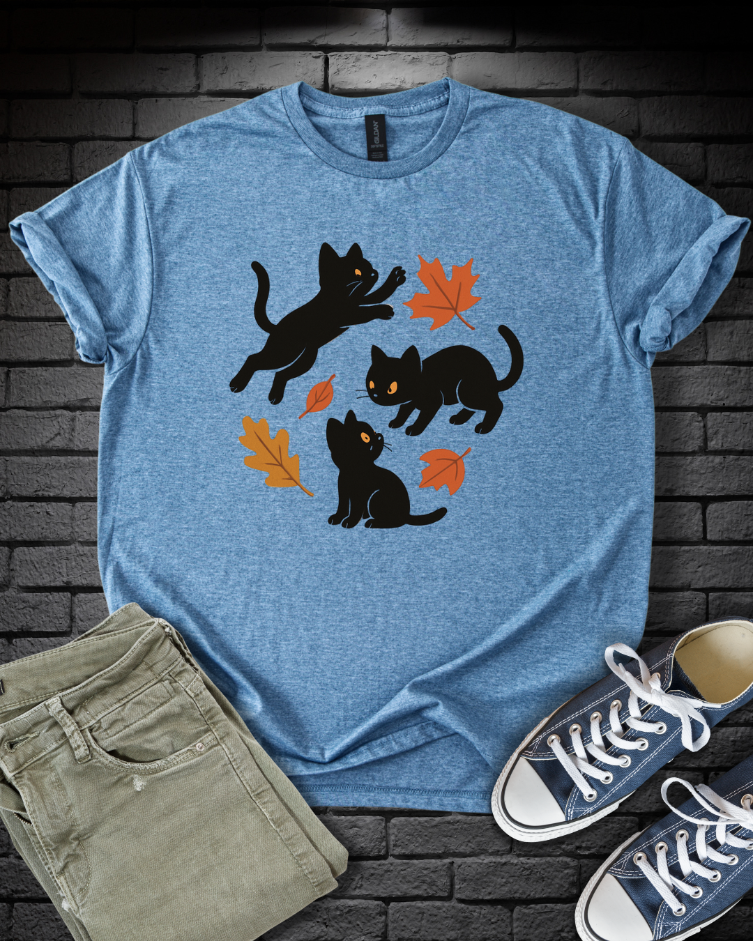 Black Cats Love Fall T-Shirt